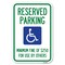 Signmission Reserved Parking Minimum Fine of $250 fo Heavy-Gauge Aluminum Sign, 12" x 18", A-1218-23064 A-1218-23064 - alternate 1